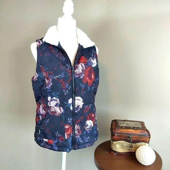 Maurices Floral Ski Vest Sz M - Picture 1 of 8